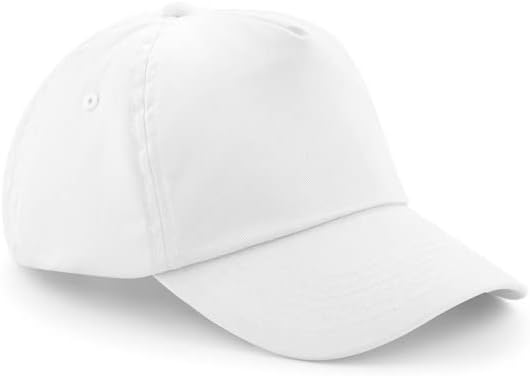 Unisex Kids 5 Panel Pre-Curved Plain Adjustable Baseball Cap