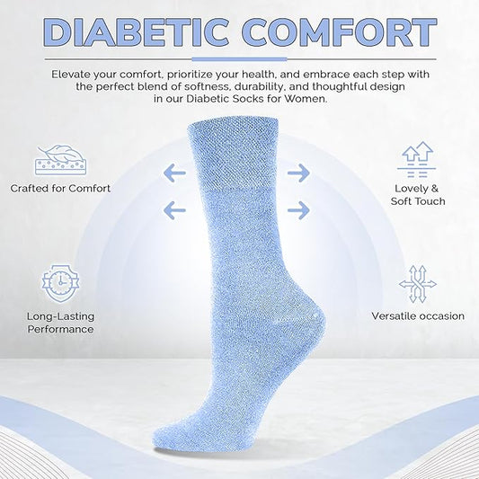 3 Pairs Diabetic Socks for women UK 4-8 | Compression Socks
