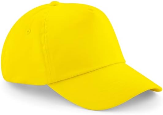 Unisex Kids 5 Panel Pre-Curved Plain Adjustable Baseball Cap