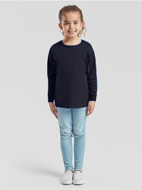 Kids Long Sleeve Cotton T-Shirt – Plain Round Neck Tee for School & Everyday Wear (Age 3–15)