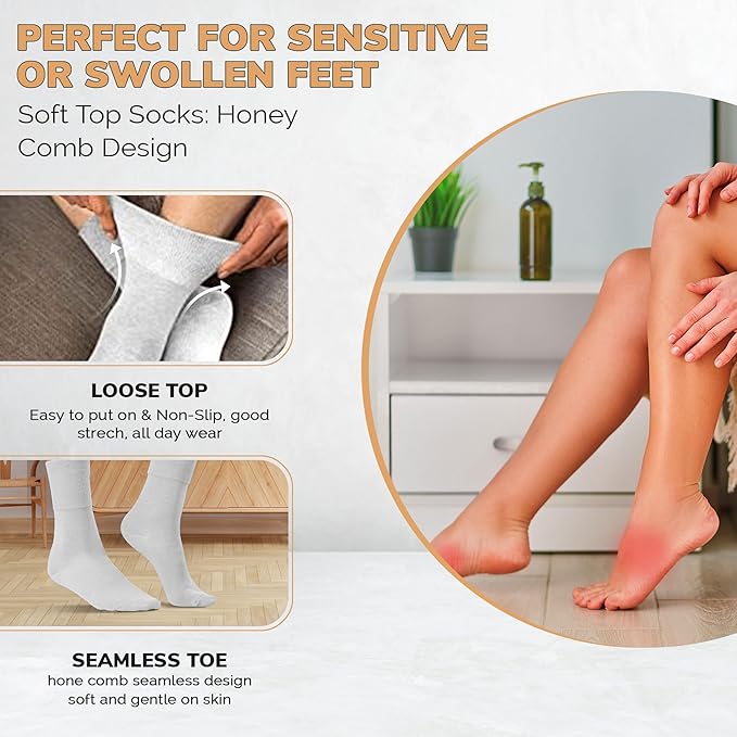 3 Pairs Diabetic Socks for women UK 4-8 | Compression Socks