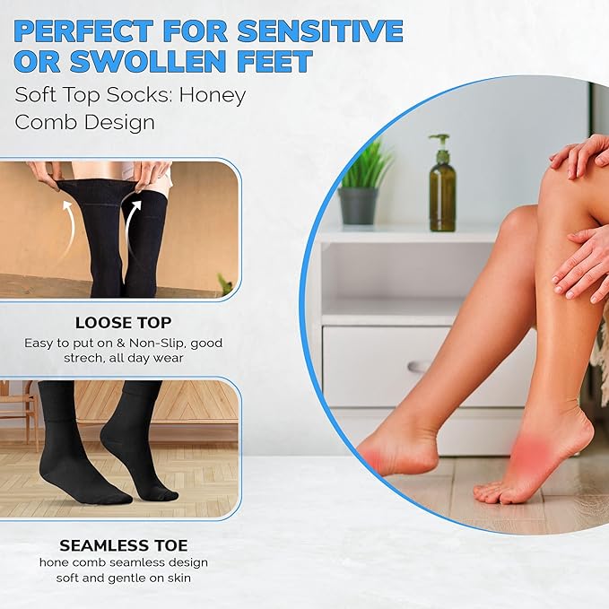 3 Pairs Diabetic Socks for women UK 4-8 | Compression Socks