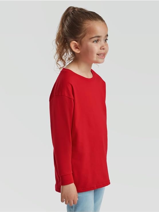 Kids Long Sleeve Cotton T-Shirt – Plain Round Neck Tee for School & Everyday Wear (Age 3–15)