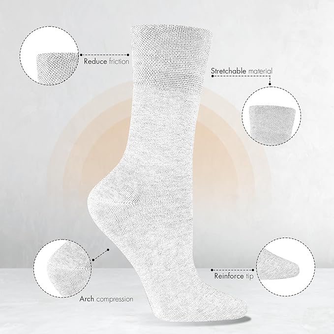 3 Pairs Diabetic Socks for women UK 4-8 | Compression Socks