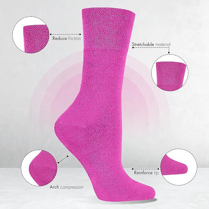 3 Pairs Diabetic Socks for women UK 4-8 | Compression Socks