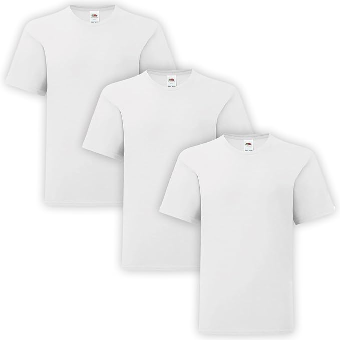 3 Pack Kids Crew Neck Short Sleeve T Shirts Cotton Rich Plain Valueweight Top 3 to 15 Years