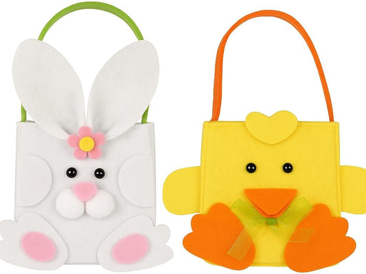2-Pack Bunny & Chick Felt Bags