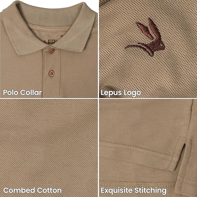 LEPUS Mens Adult Combed Cotton Polo Shirts