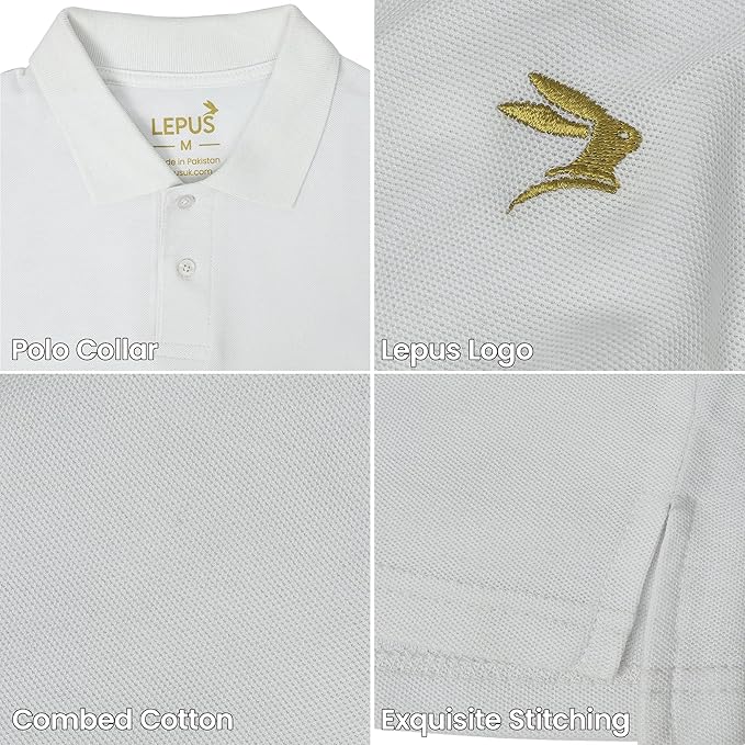 LEPUS Mens Adult Combed Cotton Polo Shirts