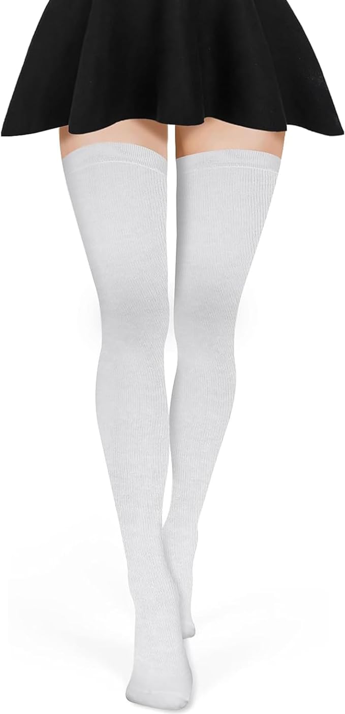 Women’s Extra Long Thigh High Cotton Socks – Over Knee Boot Stockings