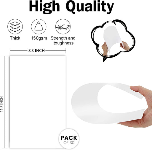 A4 White Card Paper 150 GSM – 30 Sheets for Printing, Drawing & Crafts