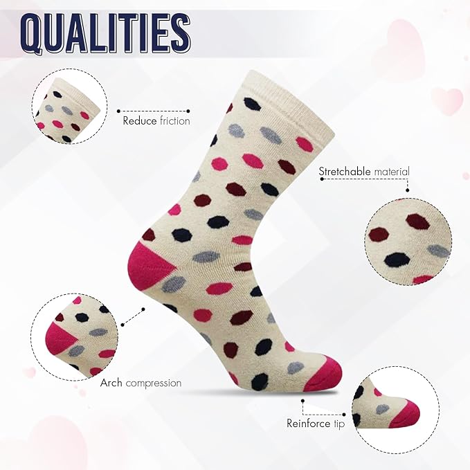 6 Pairs Women’s Wool Thermal Socks – Warm Winter Crew Socks UK 4–7