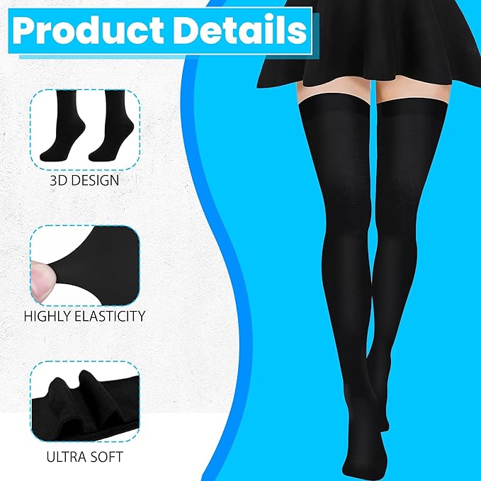 Women’s Extra Long Thigh High Cotton Socks – Over Knee Boot Stockings