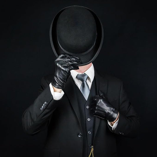 Adult Black Bowler Hat with Velour Finish – Victorian Costume & Halloween Accessory