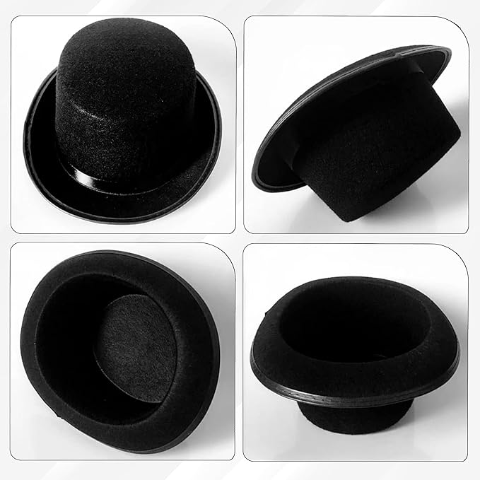 Adult Black Bowler Hat with Velour Finish – Victorian Costume & Halloween Accessory
