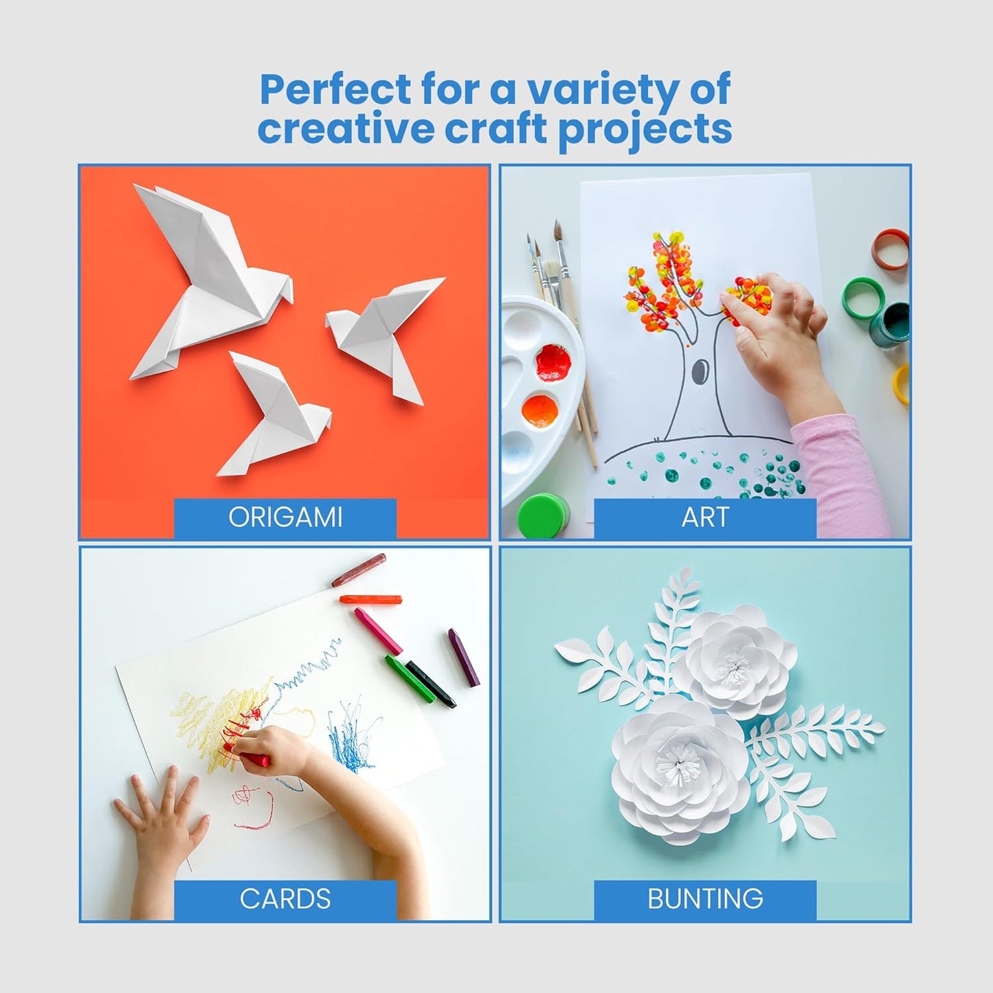 A4 White Card Paper 150 GSM – 30 Sheets for Printing, Drawing & Crafts