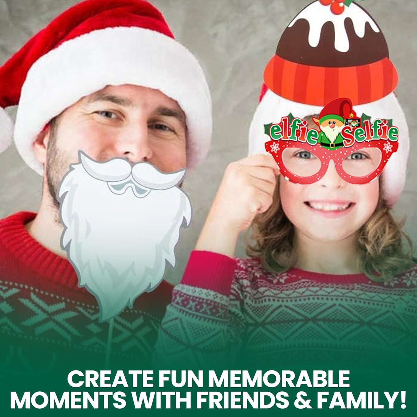 20pcs Christmas Party Photo Booth Props – Festive Holiday Kit