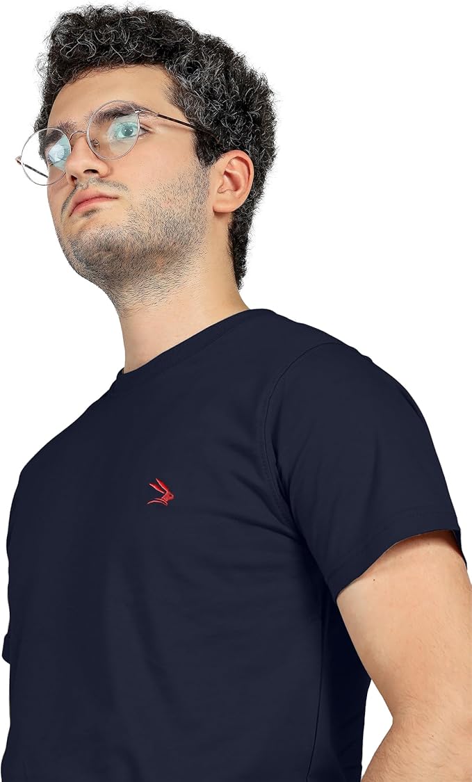 LEPUS Men’s Combed Cotton Crew Neck T-Shirt – Soft & Fitted