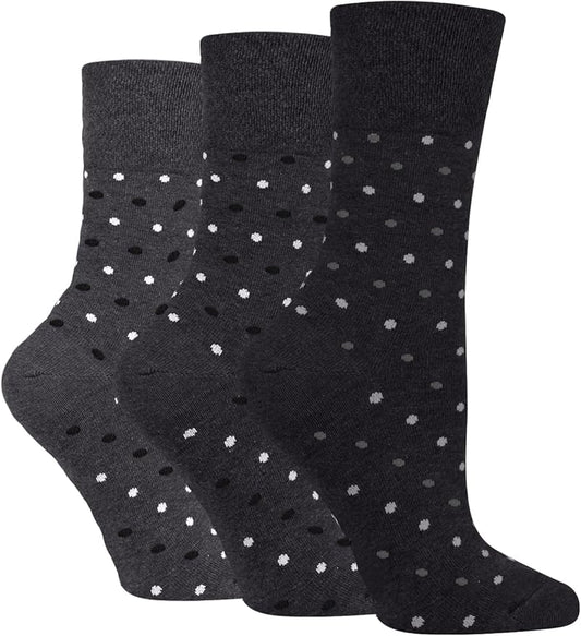 3 Pairs Ladies Honey Comb Lose Top Socks UK 4-8