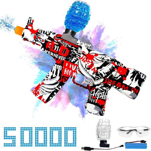 Electric Gel Ball Blaster AKM-47 Toy Gun – 50,000 Ammo + Goggles | Teens 14+ & Adults