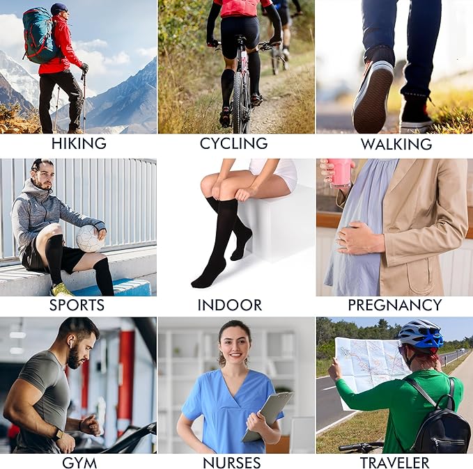 Compression Socks - 1 Pair Knee High Compression Socks