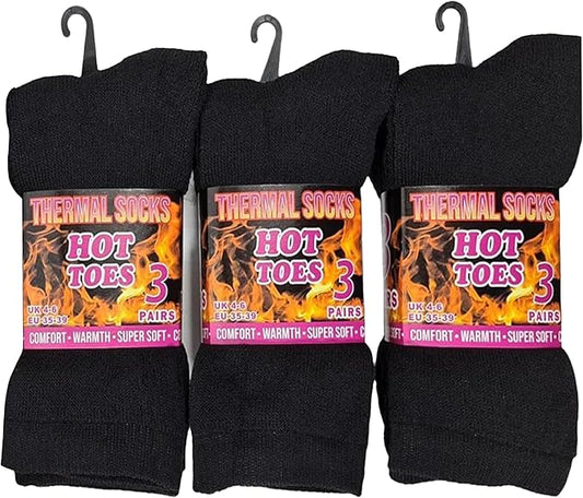 3 Pairs Girls Thermal Winter Socks – Warm Thick Cozy Cold Weather Socks (UK 4–6)