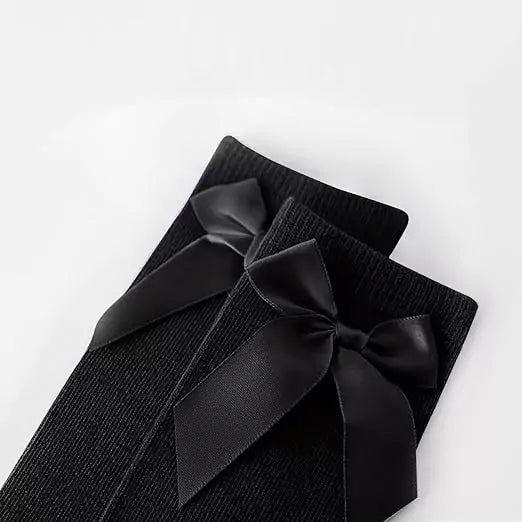 black-ribbon-bow-socks