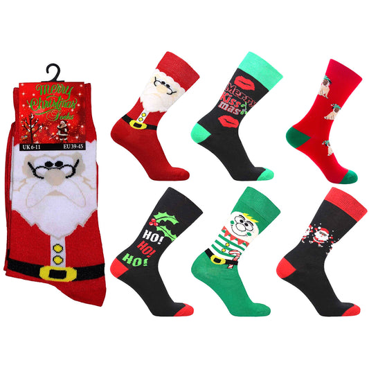 6 Pairs Christmas Socks – Festive Novelty Socks for Men & Women
