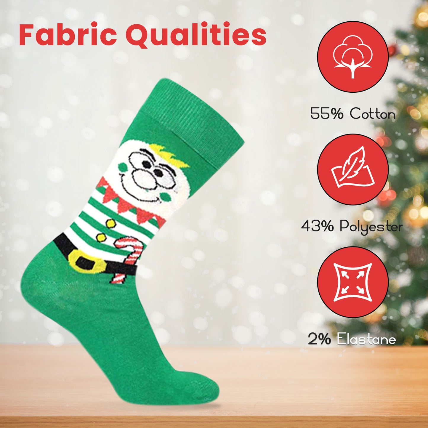 6 Pairs Christmas Socks – Festive Novelty Socks for Men & Women