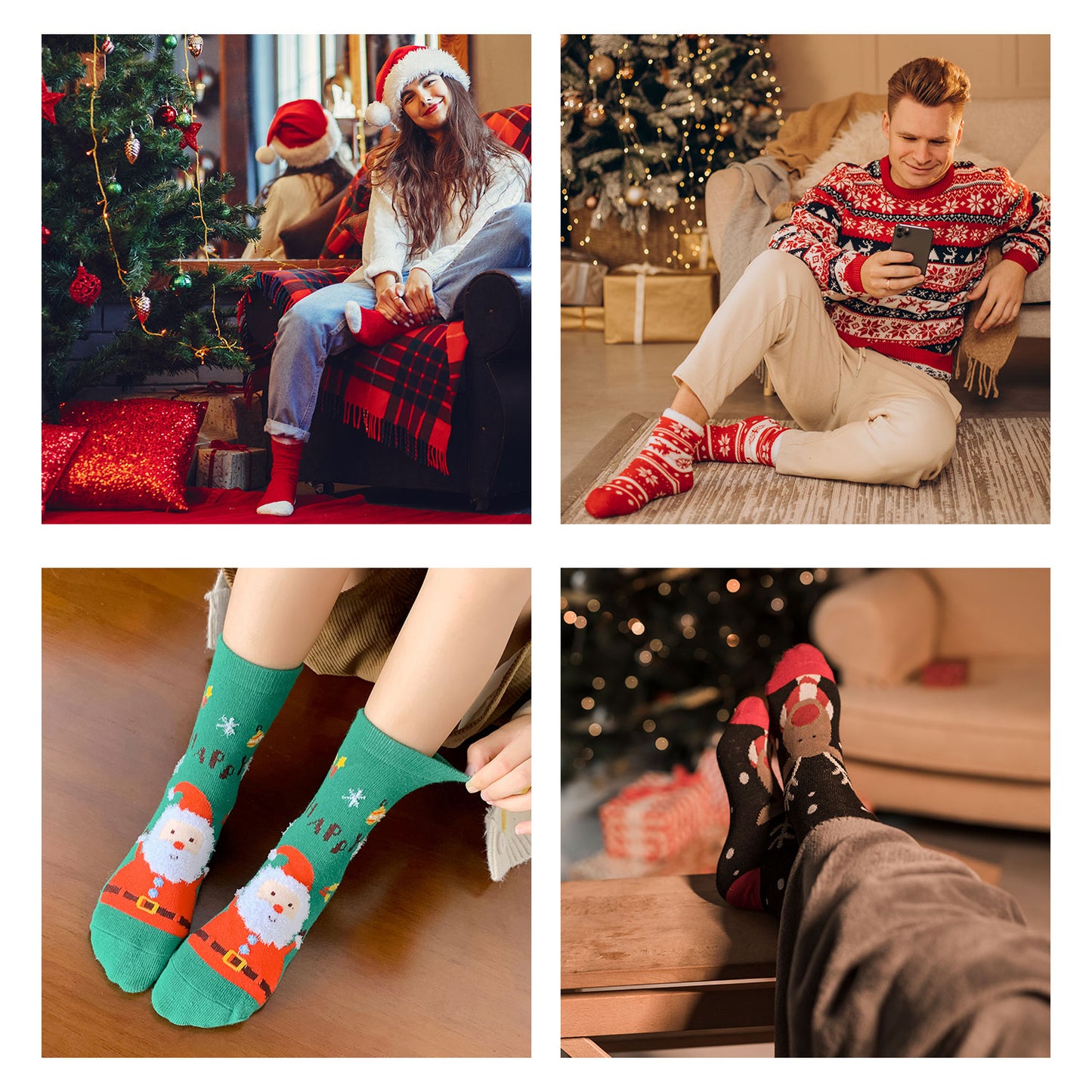 6 Pairs Christmas Socks – Festive Novelty Socks for Men & Women