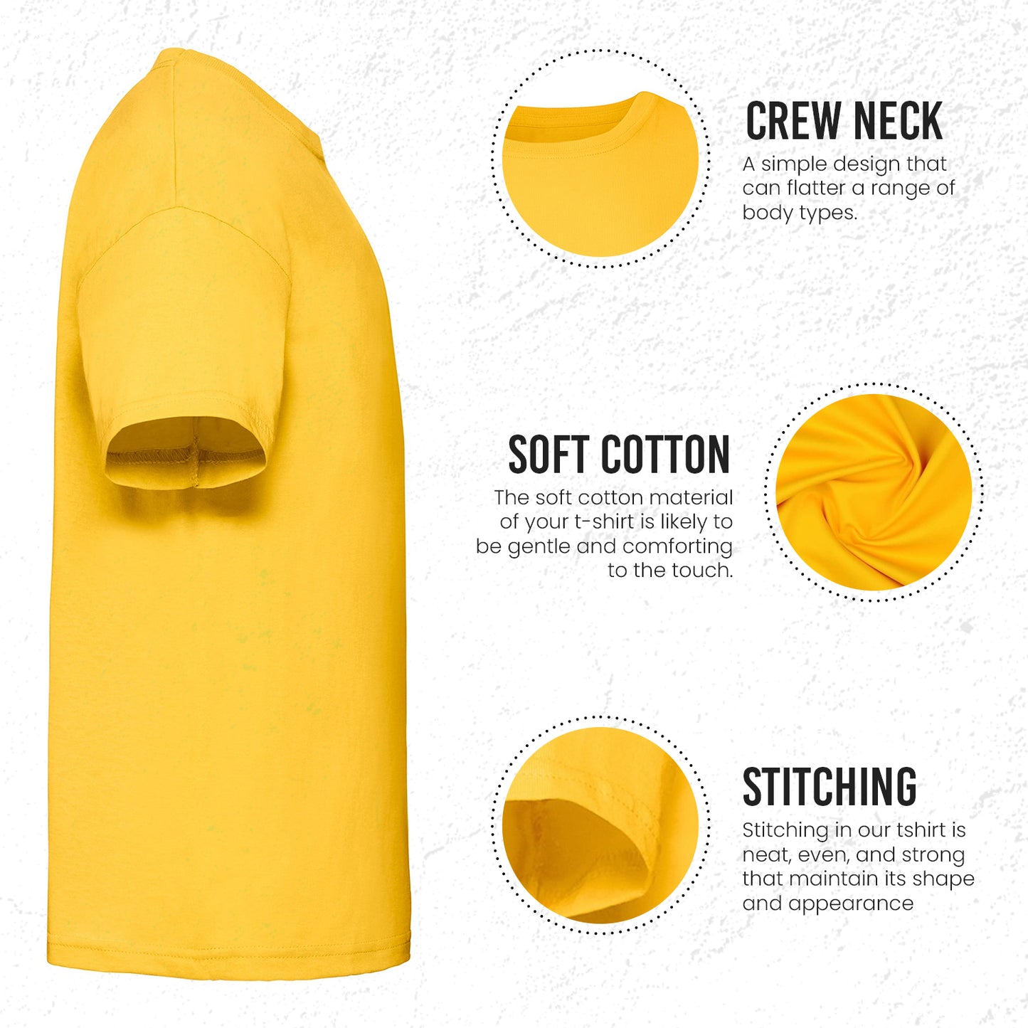 3 Pack Kids Crew Neck Short Sleeve T Shirts Cotton Rich Plain Valueweight Top 3 to 15 Years