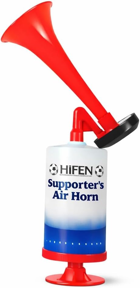 34cm Large Air Horn Handheld, Extreme Loud Airhorn, Sports Event Noise Maker Air Horns, Marine Safety Airhorns, Football Supporter’s Pump – (Red, Pack of 1)