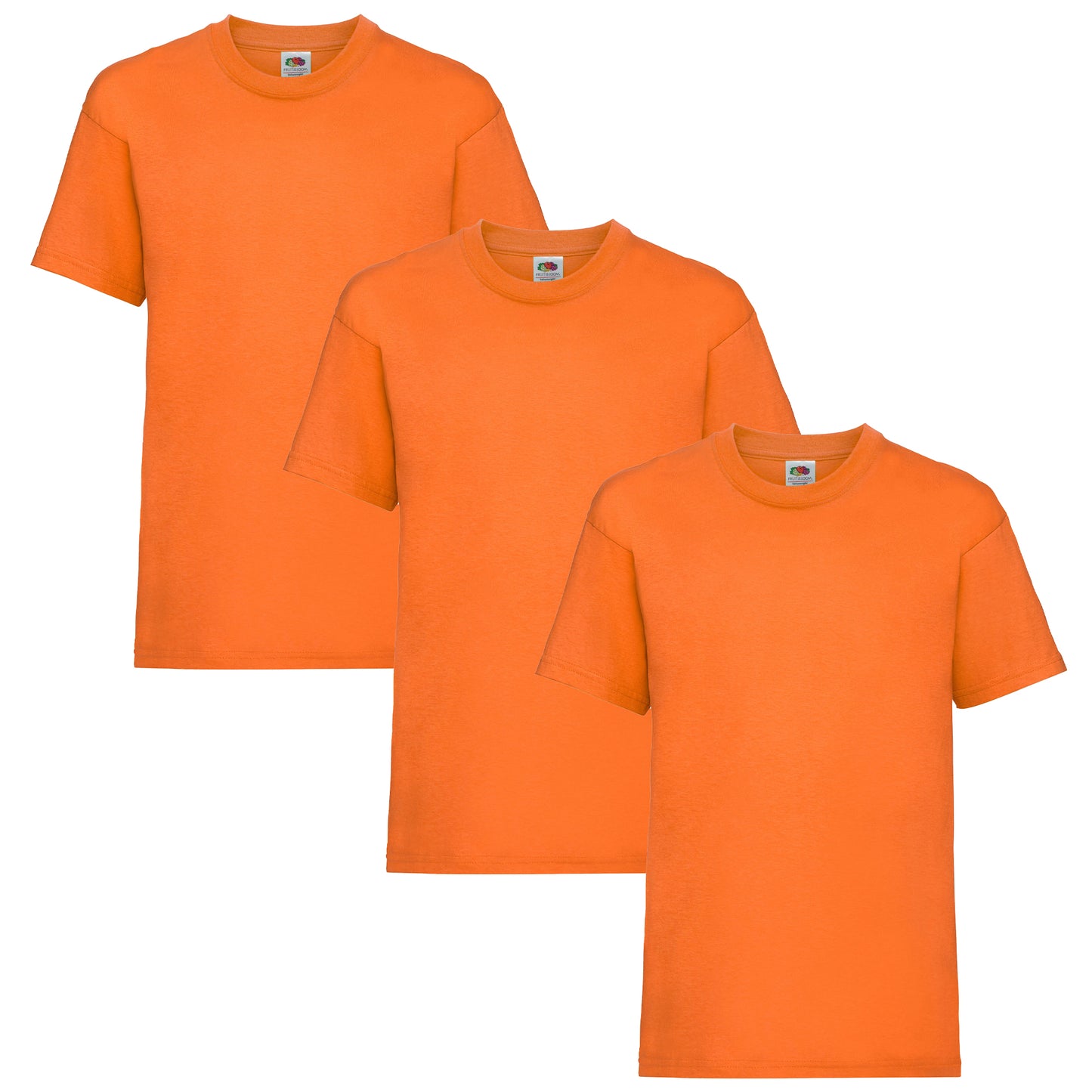 HiFEN® Kids Crew Neck Short Sleeve T Shirts Cotton Rich Plain Classic Fit Value weight Casual Top 3 to 15 Years 3 Pack