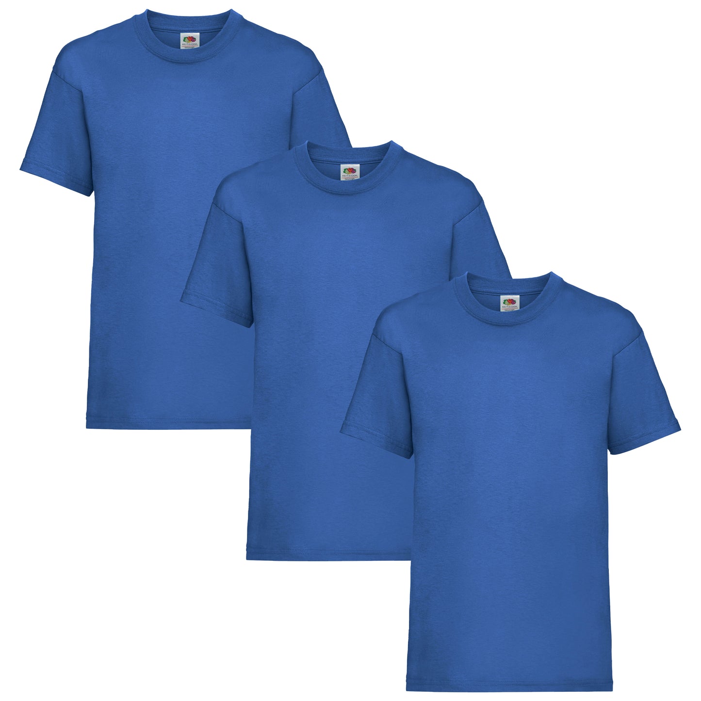 HiFEN® Kids Crew Neck Short Sleeve T Shirts Cotton Rich Plain Classic Fit Value weight Casual Top 3 to 15 Years 3 Pack