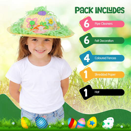 HiFEN® Bonnet Kit, DIY Hat for Boys Girls, Make Your Own Bonnet Hat, Boys and Girls Craft Supplies for Decorations (1 Pack of 19 Item)