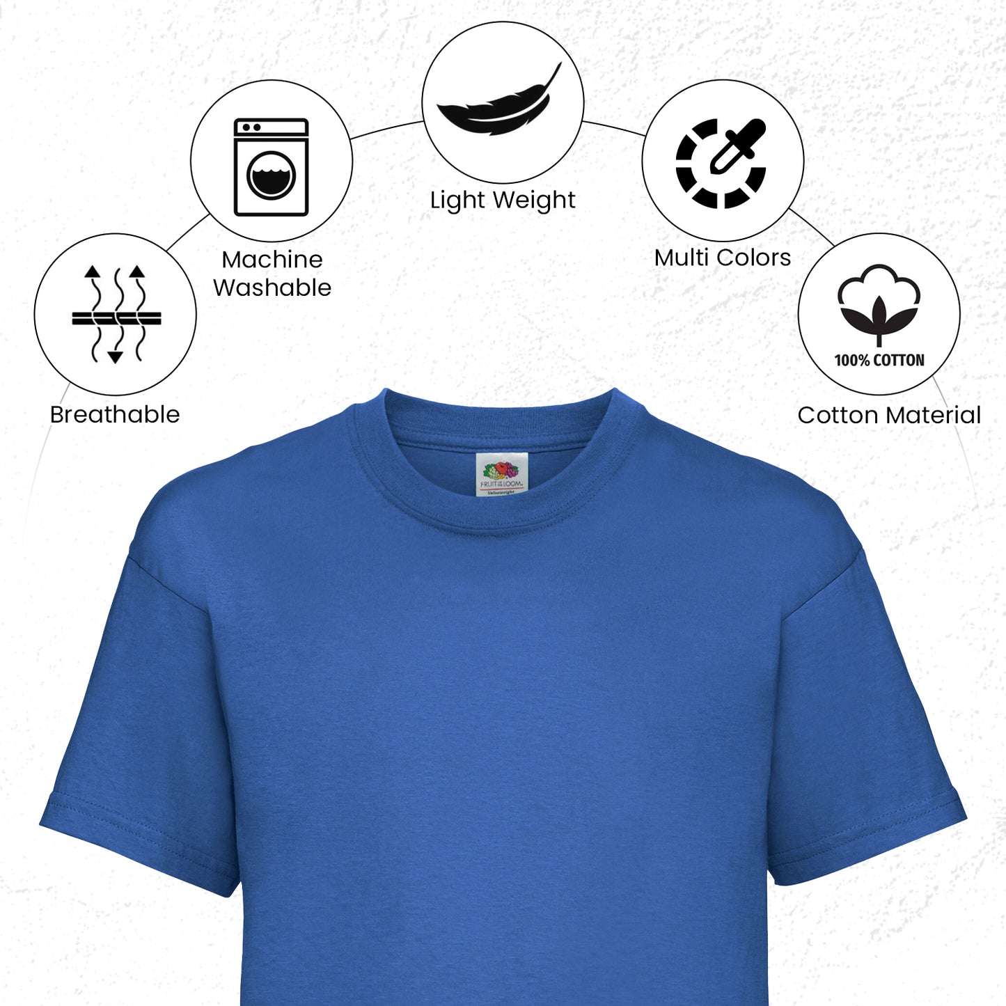 HiFEN® Kids Crew Neck Short Sleeve T Shirts Cotton Rich Plain Classic Fit Value weight Casual Top 3 to 15 Years 3 Pack