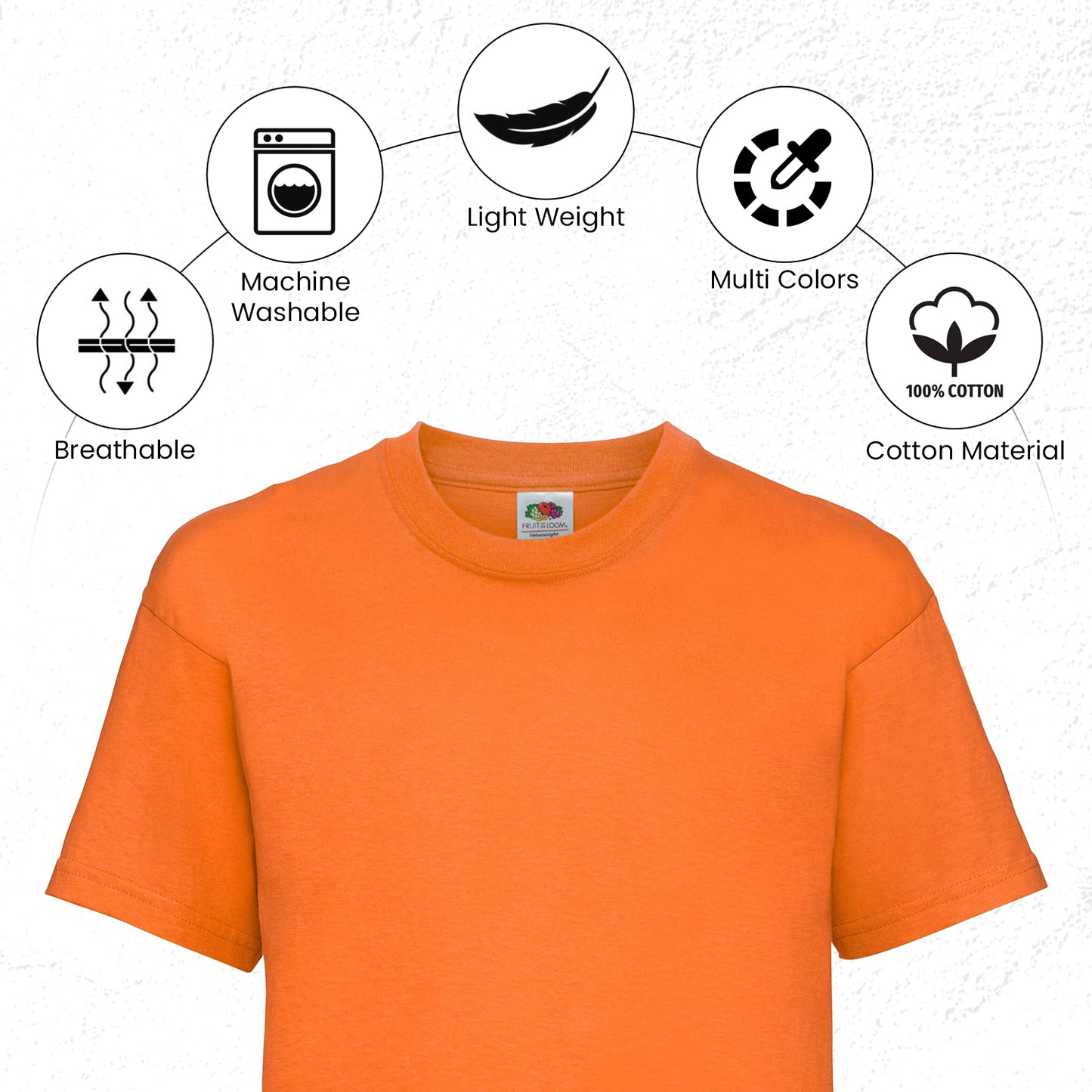 HiFEN® Kids Crew Neck Short Sleeve T Shirts Cotton Rich Plain Classic Fit Value weight Casual Top 3 to 15 Years 3 Pack