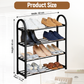 Metal Shoe Rack 4 Tiers – Adjustable Shoe Storage Organiser Shelf for Entryway, Hallway & Bedroom | Space-Saving Free-Standing Shoe Stand with Large Capacity Durable – Easy Assemble Shoe Storage Rack