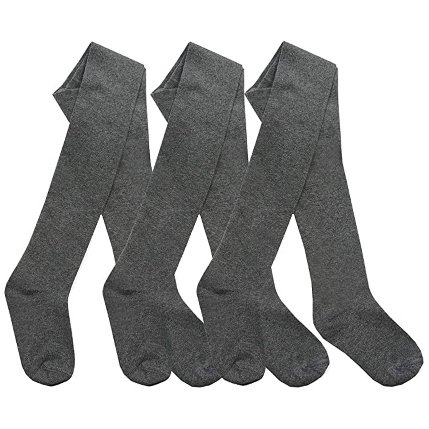 3 Pairs Girls Cotton Rich Plain  School Tights Warm Soft Thick Tights