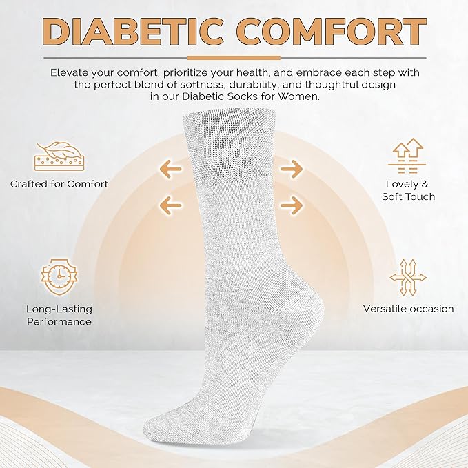 3 Pairs Diabetic Socks for women UK 4-8 | Compression Socks