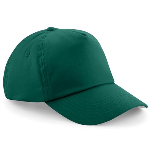 Unisex Kids 5 Panel Pre-Curved Plain Adjustable Baseball Cap