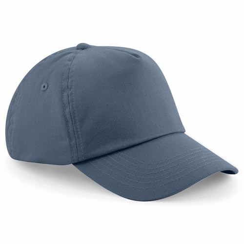 Unisex Kids 5 Panel Pre-Curved Plain Adjustable Baseball Cap