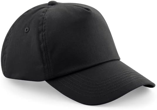 Unisex Kids 5 Panel Pre-Curved Plain Adjustable Baseball Cap