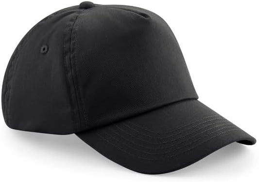 Unisex Kids 5 Panel Pre-Curved Plain Adjustable Baseball Cap