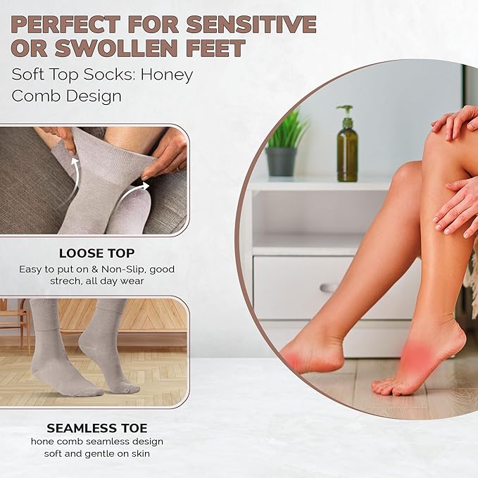 3 Pairs Diabetic Socks for women UK 4-8 | Compression Socks