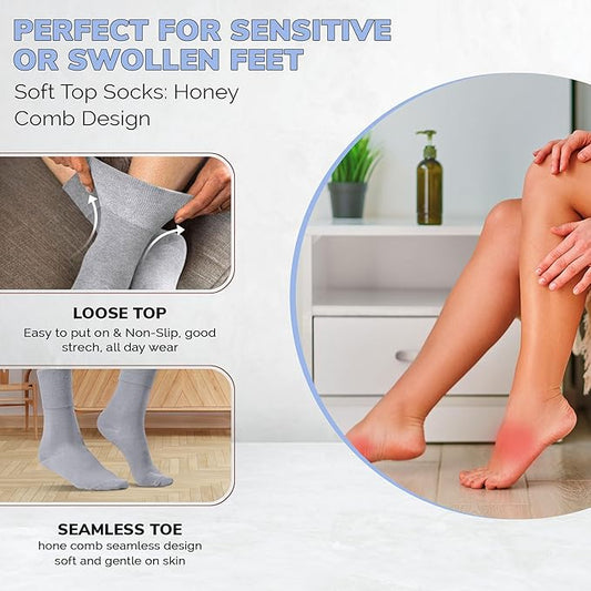 3 Pairs Diabetic Socks for women UK 4-8 | Compression Socks