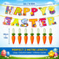 HiFEN® Easter Decorations, Happy Easting Banner with Carrots, Easter Bunting, Egg Hunt Banner, Happy Easter Sign, Party Props & Outdoor Décor, Home Decorations