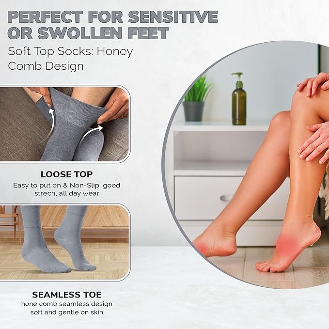 3 Pairs Diabetic Socks for women UK 4-8 | Compression Socks
