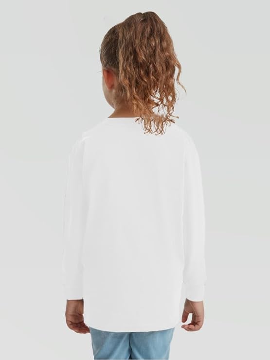 Kids Long Sleeve Cotton T-Shirt – Plain Round Neck Tee for School & Everyday Wear (Age 3–15)