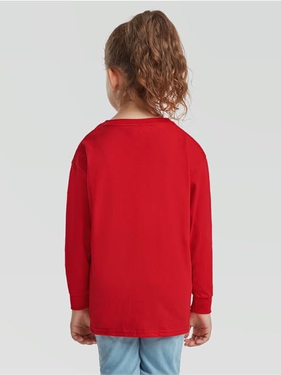 Kids Long Sleeve Cotton T-Shirt – Plain Round Neck Tee for School & Everyday Wear (Age 3–15)